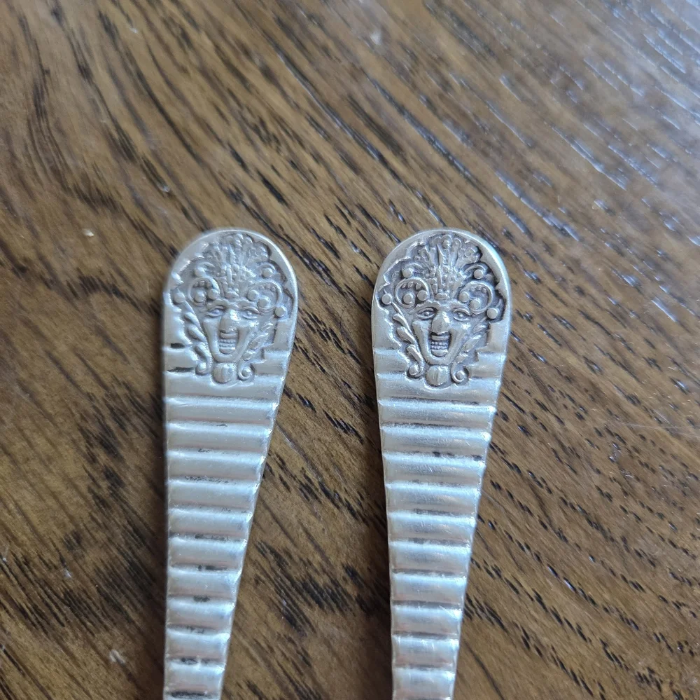 Sterling Silver Bachus Cocktail Forks Antique
